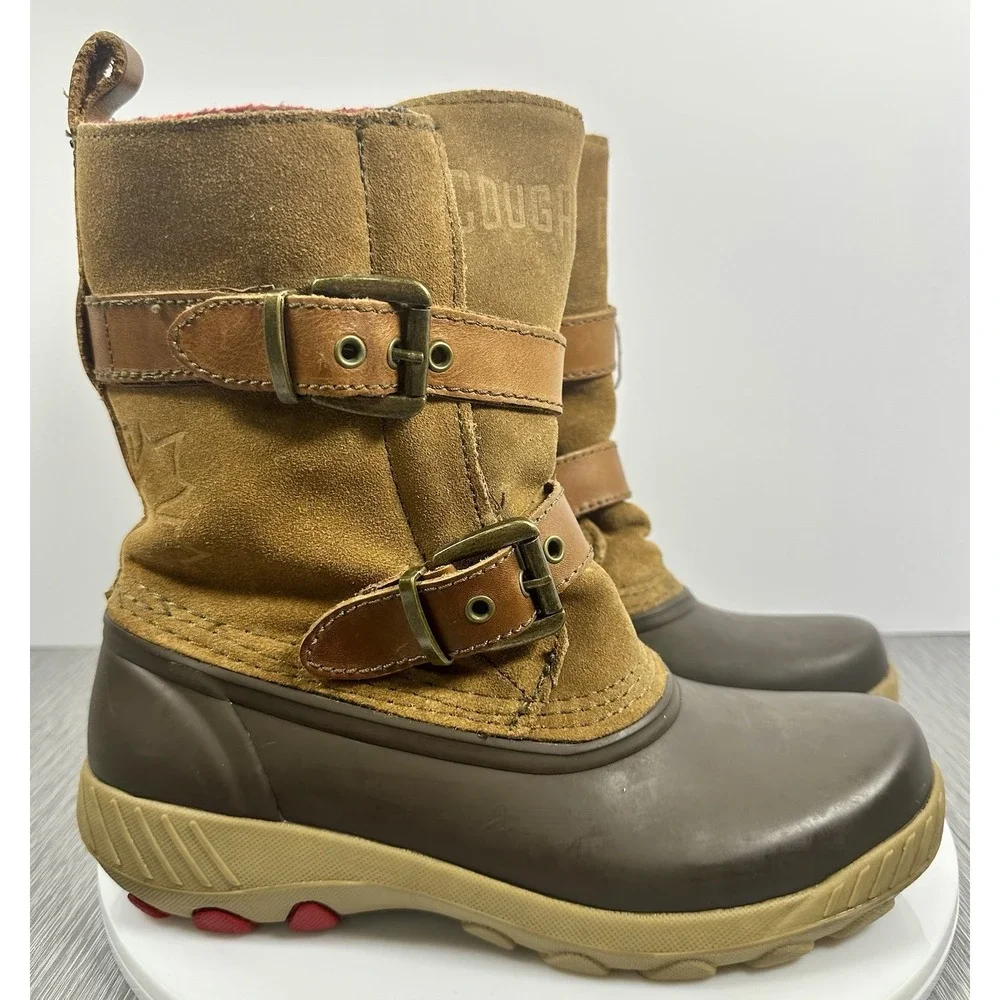 Cougar Originals Maple Sugar Winter Boots Womens 7 Suede Plaid Rubber Waterproof